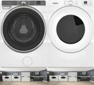 Side by Side Washer & Dryer Set on Pedestals