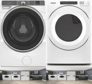 Side by Side Washer & Dryer Set on Pedestals