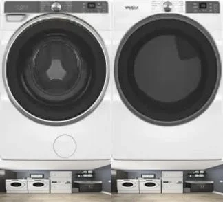 Side by Side Washer & Dryer Set on Pedestals