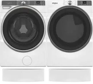 Side by Side Washer & Dryer Set on Pedestals
