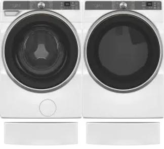 Side by Side Washer & Dryer Set on Pedestals