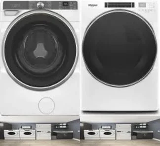 Side by Side Washer & Dryer Set on Pedestals