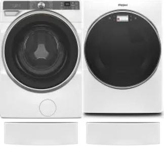 Side by Side Washer & Dryer Set on Pedestals