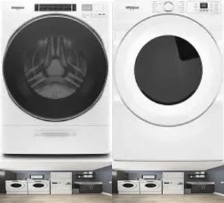 Side by Side Washer & Dryer Set on Pedestals