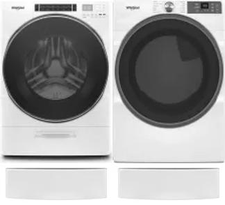 Side by Side Washer & Dryer Set on Pedestals