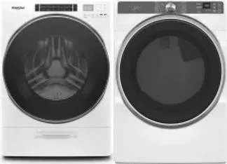 Side by Side Washer & Dryer Set on Pedestals