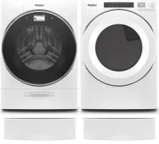 Side by Side Washer & Dryer Set on Pedestals