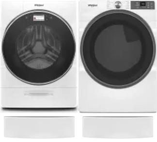 Side by Side Washer & Dryer Set on Pedestals