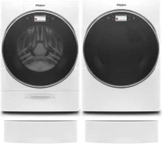 Side by Side Washer & Dryer Set on Pedestals